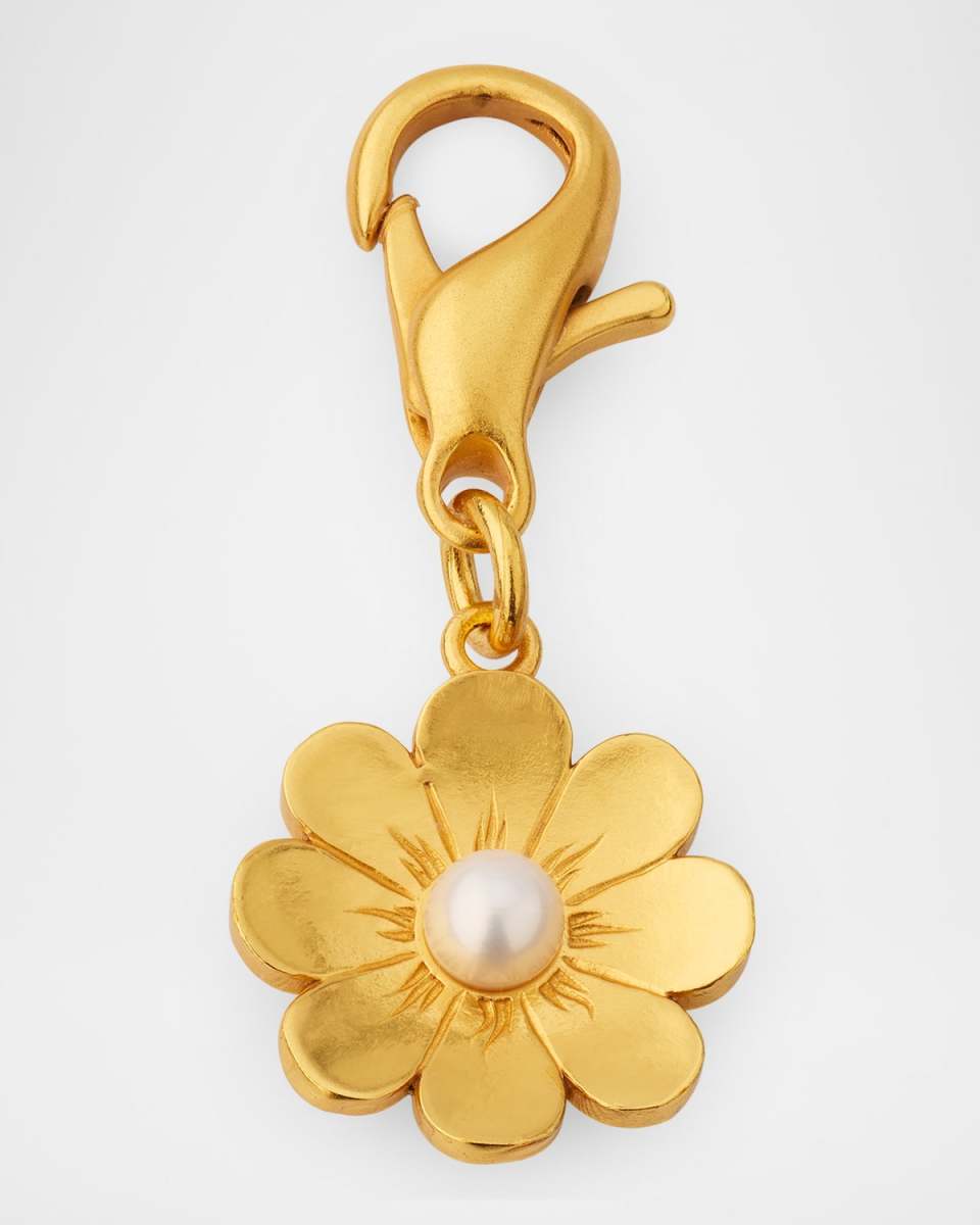 Daisy Pearl-Embellished Bag Charm